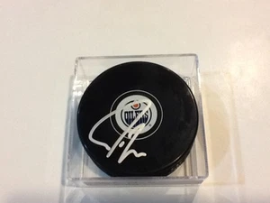 Jordan Eberle Signed Edmonton Oilers Hockey Puck Autographed c - Picture 1 of 1