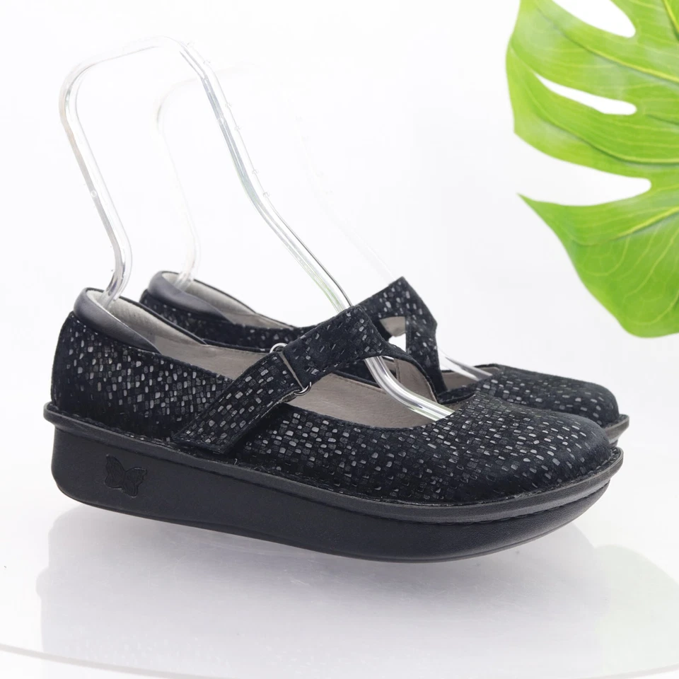 Zueco para mujer Alegria Dayna Mary Jane talla 41 10,5 Tile Me More zapato de cuero negro Foto 1 de 4