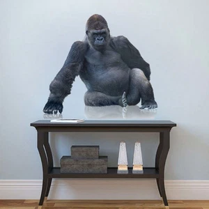 Gorilla Wall Decal Mural Pose Art Safari Wildlife Jungle Animals Animal Art, c05 - Picture 1 of 5