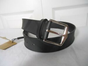 NWT Burberry  Men's Joe Plaid PVC Pin Buckle Belt, Charcoal Size 32/80