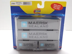 ASSORTIMENTO CONTAINER INTERMODALE MAERSK SCALA HO 1/87 ATHEARN 27896 CONFEZIONE DA 4 NUOVI F - Foto 1 di 6