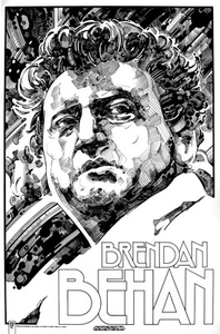 ESCRITOR IRLANDÉS BRENDAN BEHAN Impresión de edición limitada de Jim FitzPatrick. A2 23""x16"" - Imagen 1 de 4