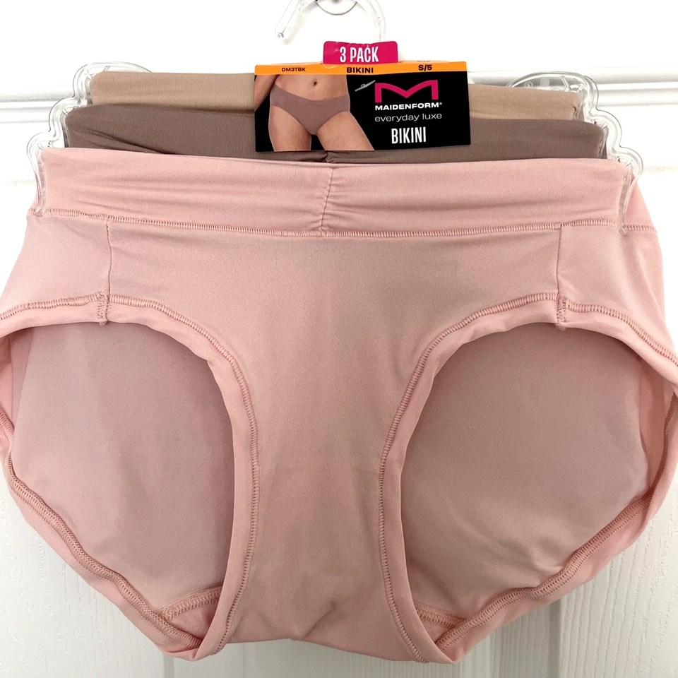 3 Pair Maidenform Everyday Luxe BIKINI Panties 2XL/9 Multi-Color DM3TBK A1EV