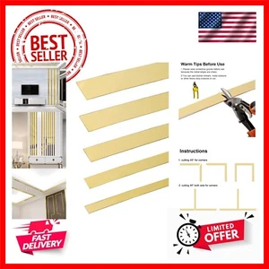 Gold Metalized Wall Trim Molding 201 Stainless Steel Self Adhesive Peel and S... - Picture 1 of 9