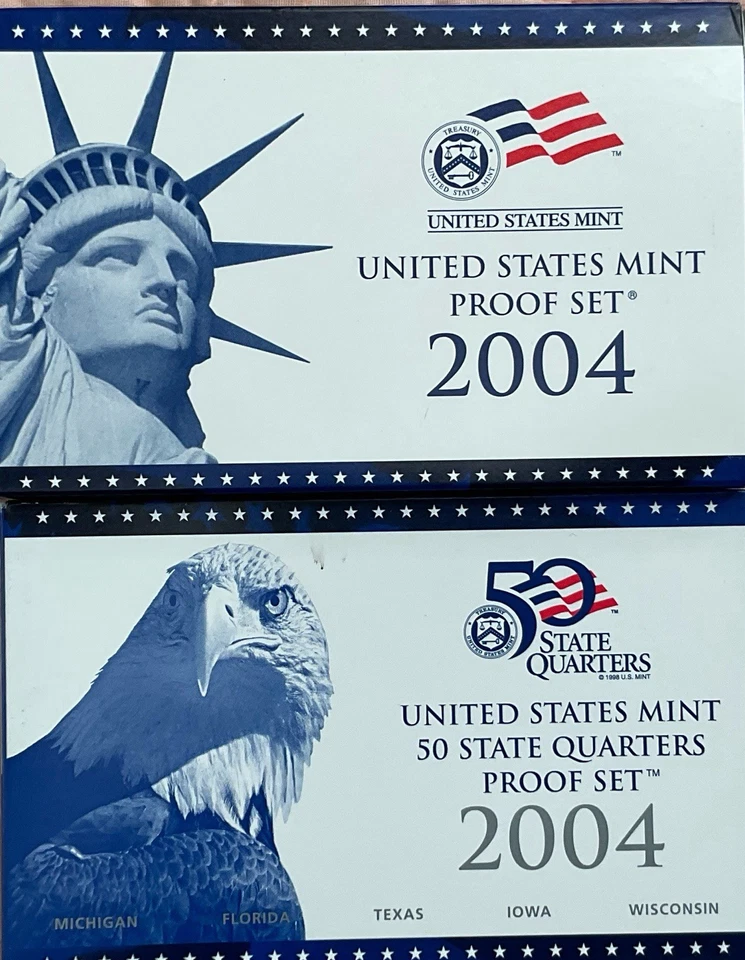 2004 Proof Set Clad & 2004 Quarter Set Clad - Image 1 of 1