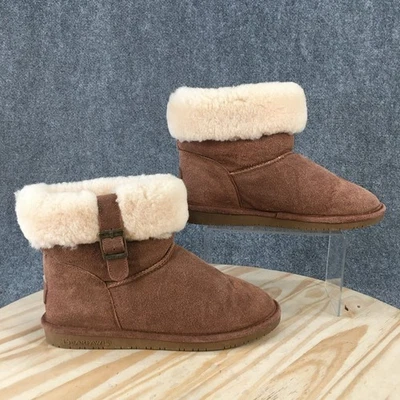 Bearpaw Botas Mujer 10 Abby Piel de Oveja Marrón Informales Forradas Cómodas Tobillo Top Foto 1 de 4