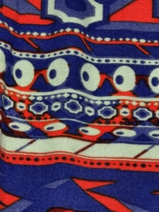 Lularoe Kids L/XL Leggings- NWOT- Geometric Aztec- mint, blue, orange, red - Picture 1 of 3