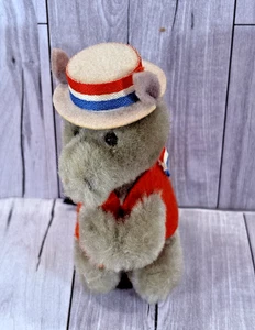 Vintage 1987 Dakin Esel patriotisches Plüschtier 3 Zoll Clip-On Grabber Spielzeug - Bild 1 von 9