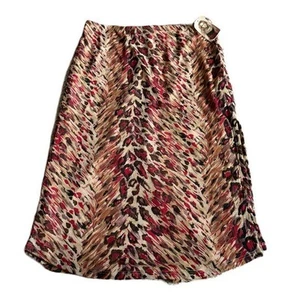 Leopard Print A-Line Skirt NEW XOXO Medium 90s Y2K Animal Print High Slit - Picture 1 of 5