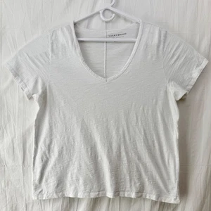 Lucky Brand Relaxed V Neck Tee Women XL White - Picture 1 of 7