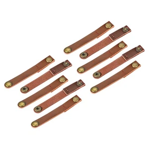 Leather Cable Tie Leather Cord Organizer 90x12mmLight Brown, Pack of 10 - Zdjęcie 1 z 6
