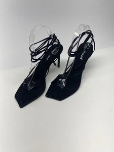 Jeffrey Campbell Womens FAERY Black Suede Strap Up High Heel Sandal Sz 8.5 - Picture 1 of 10