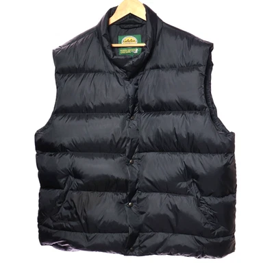 Cabelas Goose Down Puffer Vest 650 Premier Fill Snap Front Black Men 2XLT Hunt - Image 1 of 4