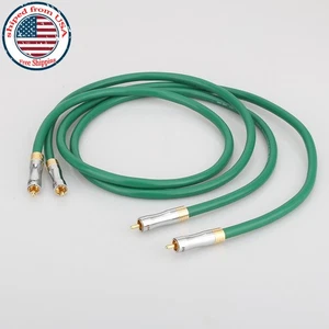 Pair HiFi Audio RCA Cable Silver Plated Wire & OFC Copper Wire Mixed Signal Cord - Picture 1 of 8