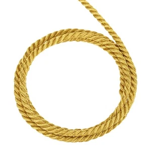Twisted Cord Trim, 5 Yard 4mm 3-Ply Twine Braided Rope Thread, Deep Gold - Picture 1 of 7