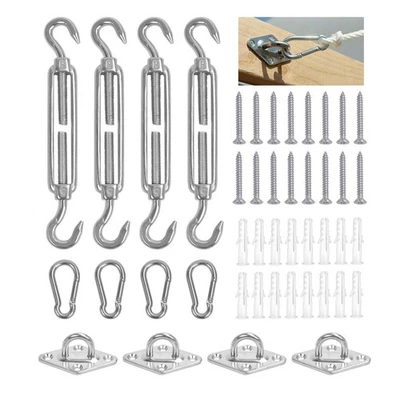 Sun Shade Sail Fixing Kit,Heavy Duty Sun Sail Shade Hardware Stainless Steel - Image 1 of 4