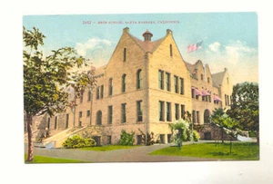 VIEW OF HIGH SCHOOL SANTA BARBARA CALIFORNIA UNUSED VINTAGE POSTCARD - Picture 1 of 1