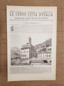 Le Cento Città d'Italia 31 agosto 1896 Gubbio Il Secolo Sonzogno Ristampa - Picture 1 of 1