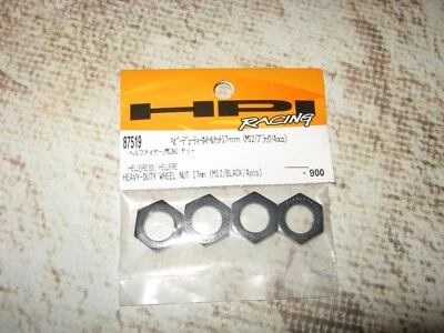 RC HPI 17 mm Hellfire & SS HD Wheel Nuts Knurled M12 Black (4) 87519 - Image 1 of 2