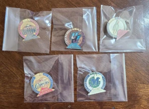 Lot Of 5 NBA Hat Cap Lapel Pins USED Rockets Jazz Nuggets Mavericks Clippers - Picture 1 of 7