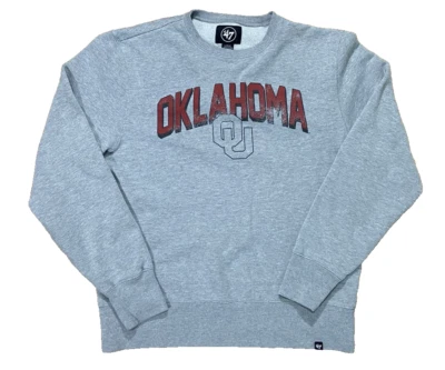 Oklahoma Sooners Sudadera Cuello Redondo Gris '47 Marca NCAA Fútbol Talla L Spellout Foto 1 de 4