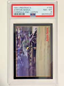 1991 PRO TRAC'S FORMULA ONE # 100 AYRTON SENNA - LOTUS - PSA 8 - Picture 1 of 2
