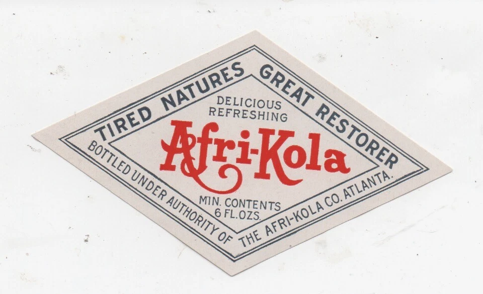 Etiqueta de refresco vintage Afri Cola en forma de diamante Coca Cola Knockoff Foto 1 de 1