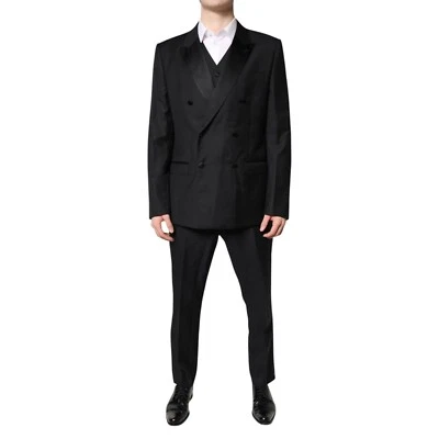 Traje DOLCE & GABBANA Negro Doble Pecho Formal 3 Piezas EU52/US42/XL 4730usd Foto 1 de 4