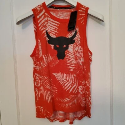 Camiseta sin mangas Under Armour Project Rock para mujer Aloha camuflada roja talla pequeña Foto 1 de 4