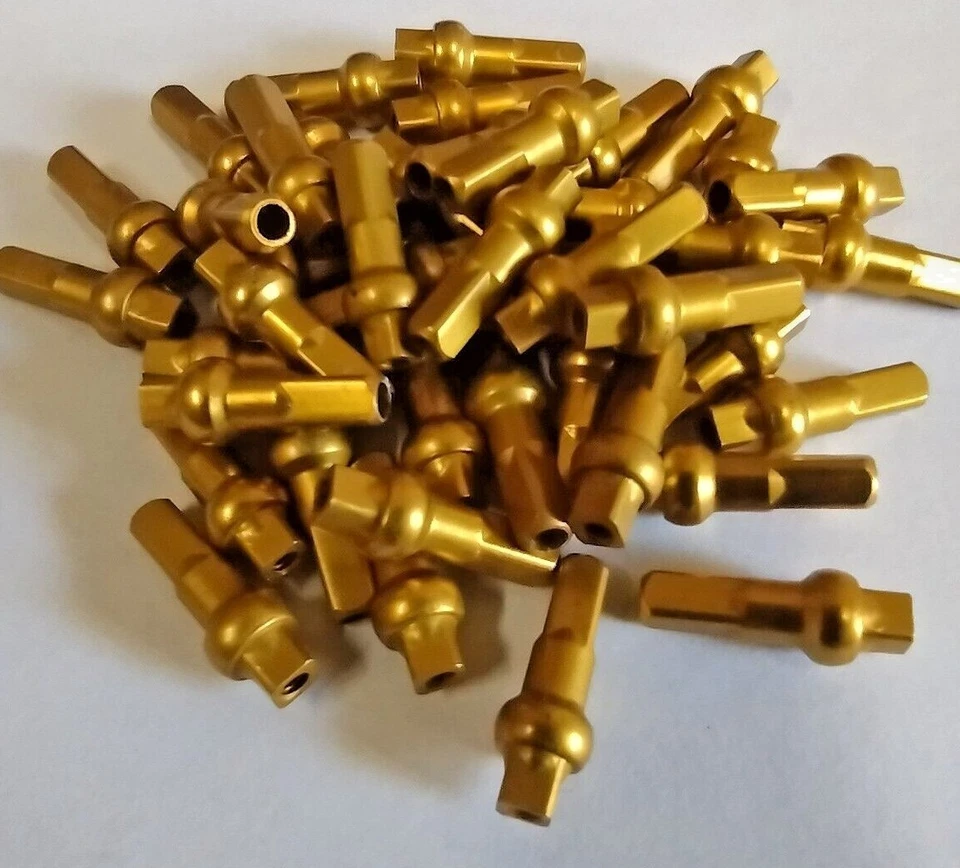 Pezón de radios cuadrados dobles aleación DSN GOLD de 16 mm 14 g (2,0 mm) cantidades personalizadas Foto 1 de 1