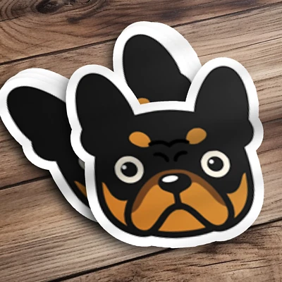 PEGATINA BULLDOG FRANCÉS PEGATINA VINILO FRANCÉS NEGRO Y TOSTADO PARA PORTÁTIL, BOTELLA Foto 1 de 2