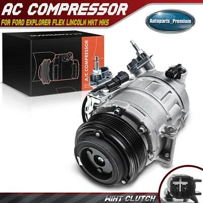 AC Compressor with 6-Groove Pulley for Ford Explorer Flex Taurus Lincoln MKS MKT - Image 1 of 4