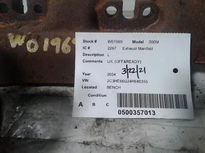 Used Left Exhaust Manifold fits: 2004 Chrysler 300m 3.5L Left Grade A - Изображение 1 из 4