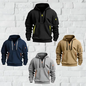 Men's Fleece Zip-Up Hoodie Jacket w/ Pockets, Warm Casual Sweatshirt - Picture 1 of 9