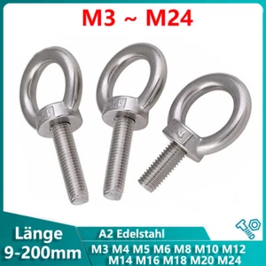 Ringschraube Augenschraube Edelstahl M3 M4 M5 M6 M8 M10 M12 M14 M16 M18 M20 M24 - Picture 1 of 9