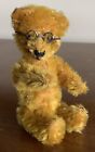 Rare Vtg 5? Mohair Schuco Yes No Gold Teddy Bear W/Glasses Tricky Bear Jtd #1