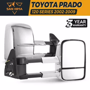San Hima Extendable Towing Mirrors for Toyota Prado 120 Series 2002-2009 - Picture 1 of 11