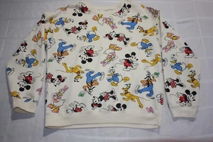 Disney All Over Character Print Crew Neck Sweatshirt Size XL(15-17) Juniors - Picture 1 of 8