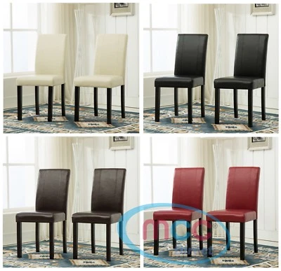 2 x  Faux Leather Dining Chairs With Solid Wooden Legs home & restaurants - Image 1 of 2