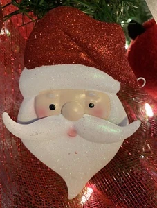 Decorazione natalizia piatta in metallo Babbo Natale con gancio 6" - Foto 1 di 8