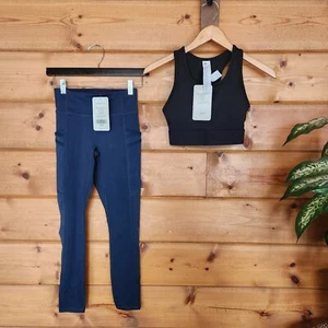 Fabletics Nuevo con Etiquetas Conjunto Mila Impact Sujetador Deportivo Trinity Bolsillo Medio 7/8 Leggings XXS - Imagen 1 de 13