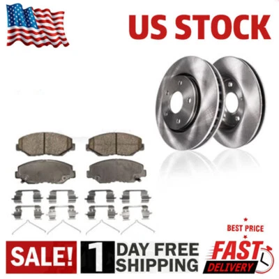 Pastillas de freno de cerámica rotores de disco delanteros para Honda Civic Acura ILX 2012 2103-2015 Foto 1 de 4