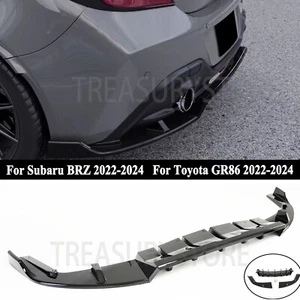 For Subaru BRZ Toyota GR86 22-24 Rear Bumper Diffuser &Corner Spats Aprons Gloss - Bild 1 von 10