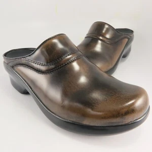 Ariat ATS Slide Mules Womens Size 8B Brown Patent Leather Clogs Non-Marking Sole - Picture 1 of 7