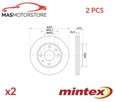 BRAKE DISCS SET PAIR MINTEX MDC1512 2PCS G FOR HYUNDAI ELANTRA,LANTRA II