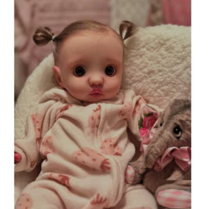 Lifelike Girl Weighted Peeka 16in Reborn Baby Dolls with Rooted Hair Belly Plate - Picture 1 of 3