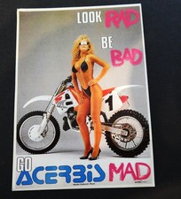 Advertising Sticker Go ACERBIS Mad Motocross Honda CR Bikini Girl MX 90er