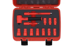 Fully Insulated Socket 1/4 Drive 5-14mm Sockets 72T OS1 Ratchet EV Hybrid 1000v - Picture 1 of 10