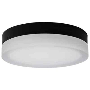 11 in. Black Transitional Flush Mount with Etched Frosted Glass LED - Picture 1 of 7