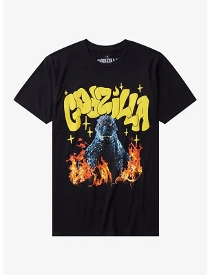 Camiseta Godzilla Flames estampa puff GG - Imagem 1 de 2
